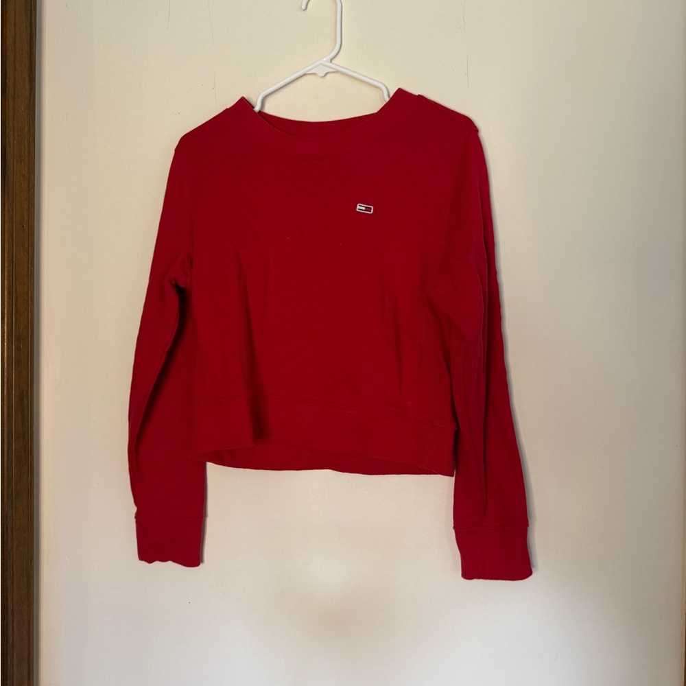 Tommy Hilfiger Red Crop Sweatshirt Long Sleeve